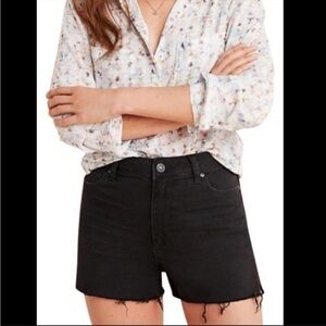 PAIGE Black Margot Short High Rise Raw Hem Sz 30
